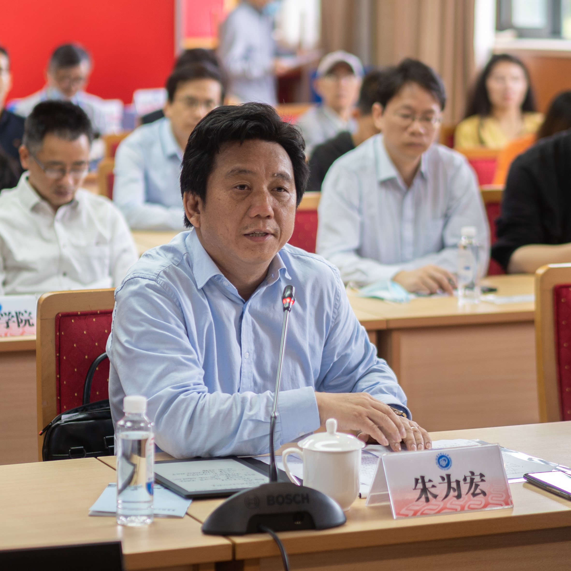 图片说明:副校长朱为宏致辞